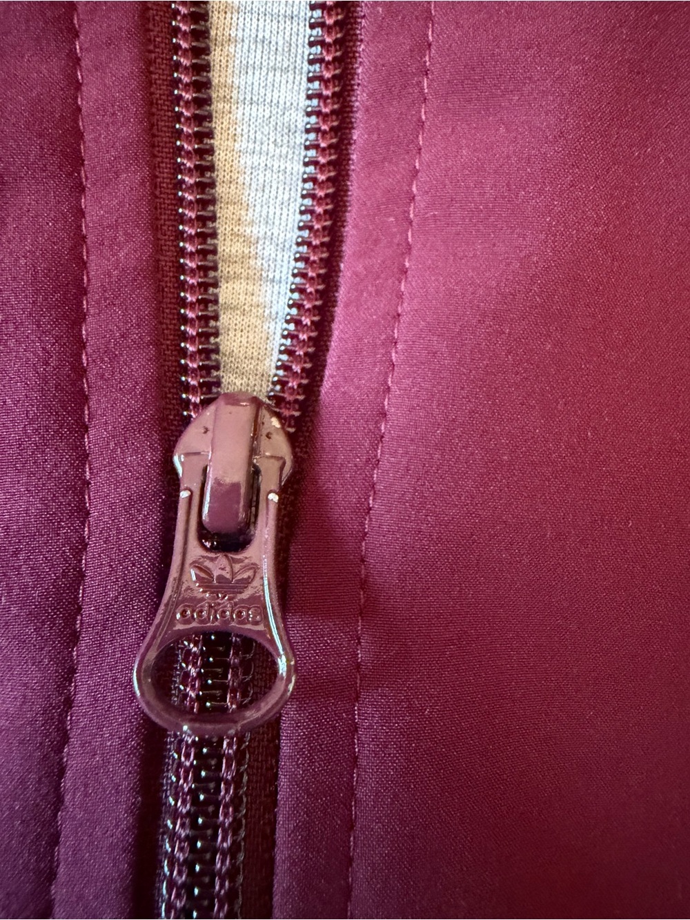 adidas Originals Burgundy Track Jacket with White Stripes - Picture 3 of 8